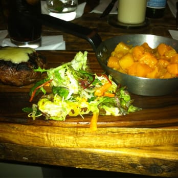The Blackbird - GF burger (no bun) with pumpkin in chilli oil with thyme as a GF replacement for fries - Pubs Near Me - Edinburgh, MLN