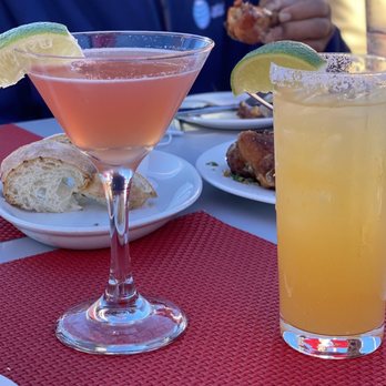 Mustards Grill - Cosmopolitan, left ($14) and Today's cocktail: Mango margarita, right ($14) - New American Near Me - Napa, California Mustards Grill - Cosmopolitan, left ($14) and Today's cocktail: Mango margarita, right ($14) - New American Near Me - Napa, California