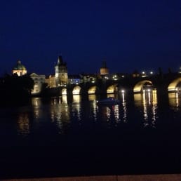 View from Hergetova Cihelna Restaurant at night