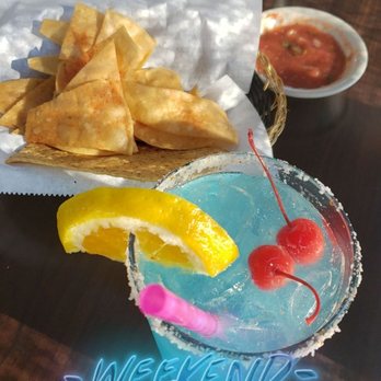 La Veranda - I think this was the palomazo azul. The chips were good, and they gave us 2 different salsas! - Mexican Near Me - Colton, California