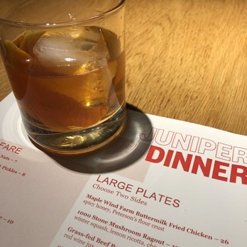 Juniper Bar & Restaurant - Whistle pig old fashioned - so good I ordered another the next night - American Near Me - Burlington, Vermont Juniper Bar & Restaurant - Whistle pig old fashioned - so good I ordered another the next night - American Near Me - Burlington, Vermont