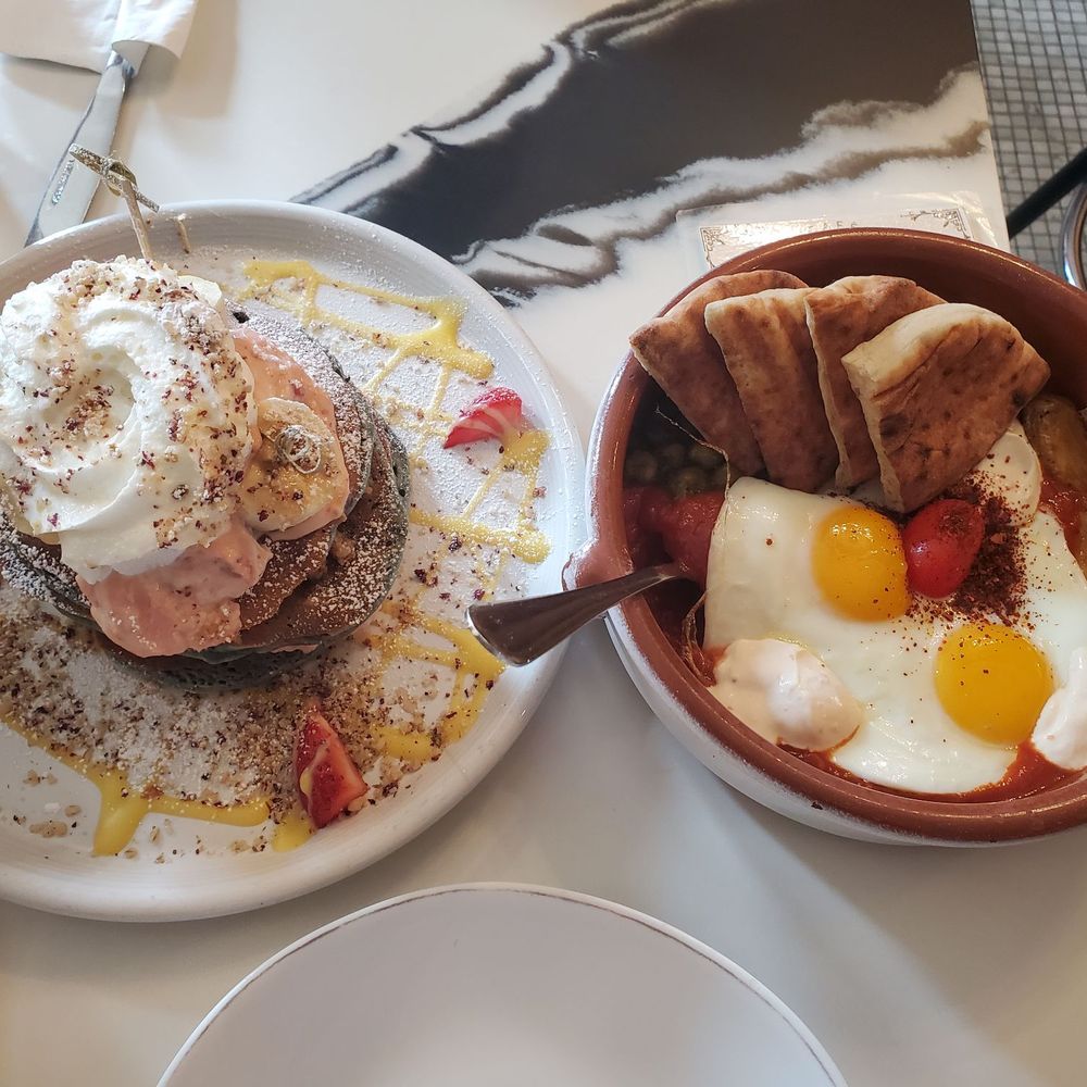 Cafe La Maude - Baklava pancakes and  Red Shakshuka - Cafes Near Me - Philadelphia, Pennsylvania