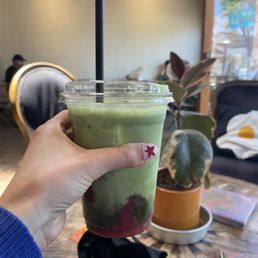 *New* Strawberry matcha w/ oat milk *New* Strawberry matcha w/ oat milk