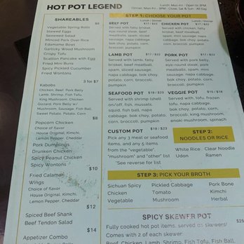 Hot Pot Legend - A la carte menu - Hot Pot Near Me - Ashburn, Virginia