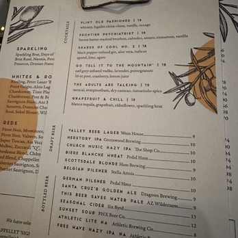 FLINT by Baltaire - Cocktail menu - New American Near Me - Phoenix, Arizona