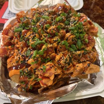 Kehau's Kitchen - Spicy poke nachos so good! - Hawaiian Near Me - Aiea, Hawaii