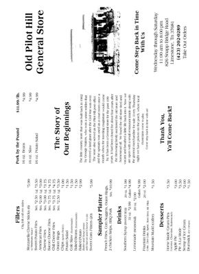 Menu photo 6 Old Pilot Hill General Store Limestone, TN