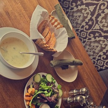 Little Italy - Cream of Asparagus soup, House Salad, and house made bread! - Italian Near Me - Portage, Wisconsin