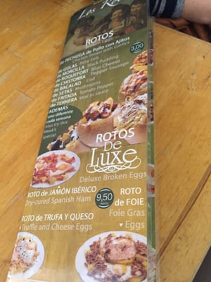 Menu photo 1 Los Rotos Zaragoza, Z