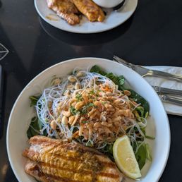 Thai noodle salad with 2 pieces of salmon Thai noodle salad with 2 pieces of salmon