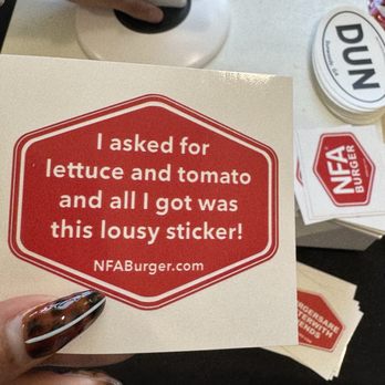 NFA Burger - Stickers - Burgers Near Me - Dunwoody, Georgia NFA Burger - Stickers - Burgers Near Me - Dunwoody, Georgia