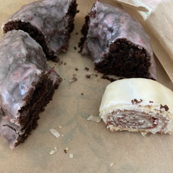 Miracle Bakery - Raspberry chocolate donut & 1/2 lemon rugelach. - Bakeries Near Me - Burbank, California Miracle Bakery - Raspberry chocolate donut & 1/2 lemon rugelach. - Bakeries Near Me - Burbank, California