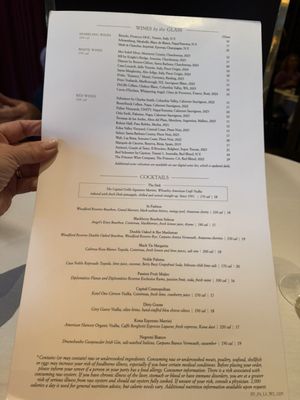 Menu photo 1 The Capital Grille Tampa, FL Menu photo 1 The Capital Grille Tampa, FL