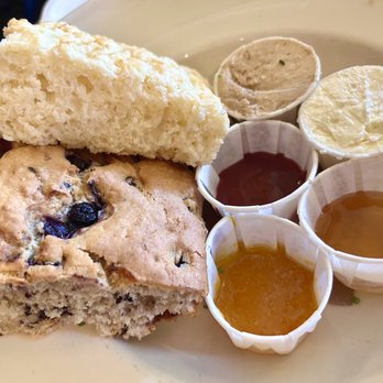 Jacob's Pickles - Blueberry Biscuit, Buttermilk Biscuit with Butters, Syrup, Jam & Ketchup - Comfort Food Near Me - New York, New York