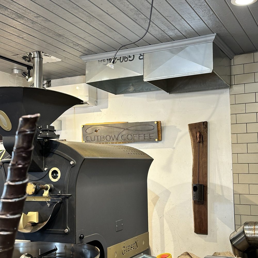 Cutbow Coffee Roastology - The roaster and sign - Coffee Roasteries Near Me - Albuquerque, New Mexico