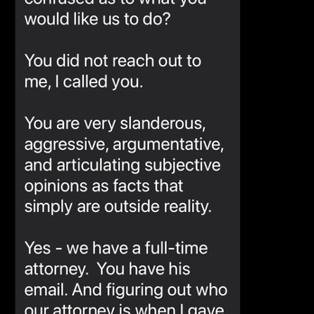 Ridgeside K9 - Text from Ridgeside owner Aaron Taylor. Professional? Happy to provide vet bills and statements to help Taylor get his head around the facts - Pet Training Near Me - Bluemont, Virginia