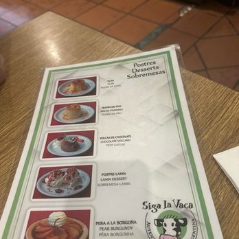 Siga la Vaca - Dessert menu - Argentine Near Me - Buenos Aires, C Siga la Vaca - Dessert menu - Argentine Near Me - Buenos Aires, C