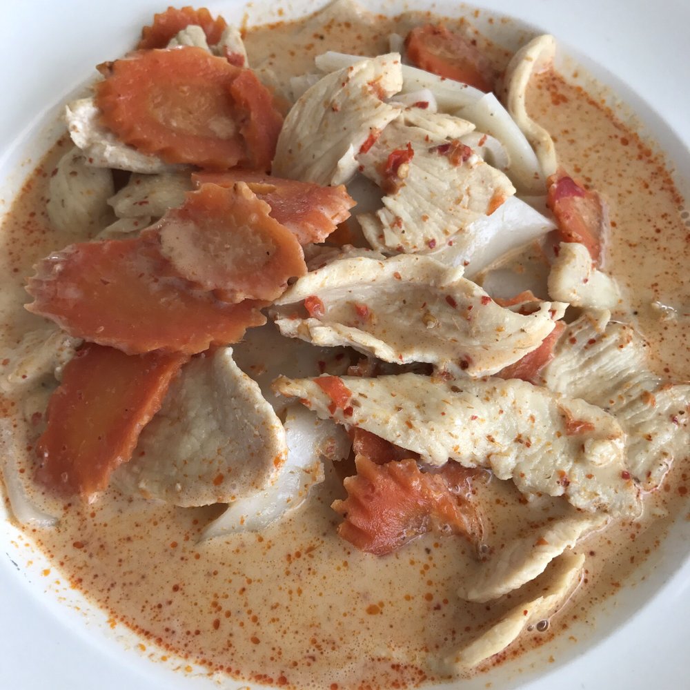 Thara Thai - Panang curry with flat noodles instead of rice - Thai Near Me - Champaign, Illinois Thara Thai - Panang curry with flat noodles instead of rice - Thai Near Me - Champaign, Illinois