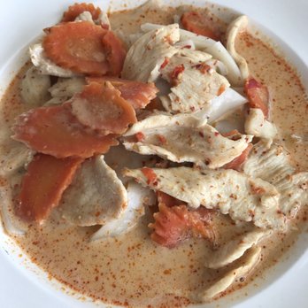 Thara Thai - Panang curry with flat noodles instead of rice - Thai Near Me - Champaign, Illinois