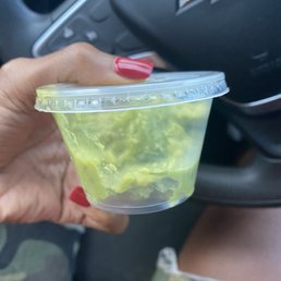 Half full side of guacamole