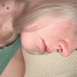 Slaughterized Ink Tattoo and Piercing Studio - 3/4 view of my septum piercing
