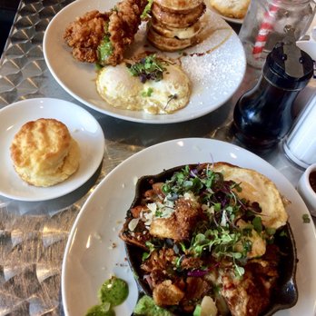 True Flavors Diner - Chicken and waffles, duck hash, complimentary biscuits with cinnamon watermelon jam - Diners Near Me - Durham, North Carolina True Flavors Diner - Chicken and waffles, duck hash, complimentary biscuits with cinnamon watermelon jam - Diners Near Me - Durham, North Carolina