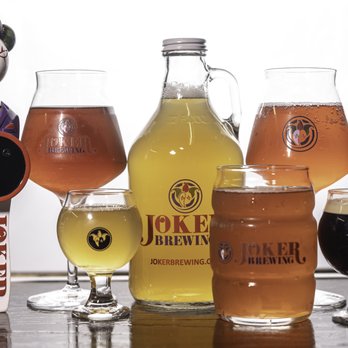 Joker Brewing - a variety of beer glasses and bottles - Breweries Near Me - Williamsburg, Virginia Joker Brewing - a variety of beer glasses and bottles - Breweries Near Me - Williamsburg, Virginia
