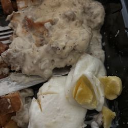Gridiron Grill & Tap House - Poached eggs and chicken fried steak
