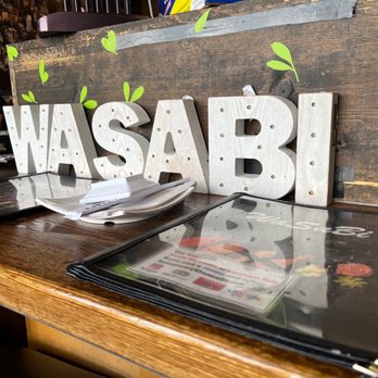Wasabi Sushi - a wooden sign with the word wasabi on it - Japanese Near Me - Draper, Utah Wasabi Sushi - a wooden sign with the word wasabi on it - Japanese Near Me - Draper, Utah