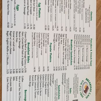 Breakfast Cafe - the menu for breakfast - Cafes Near Me - Ocean City, Maryland