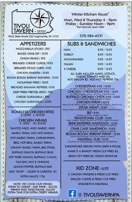 Menu photo 7 Tivoli Tavern Hughesville, PA Menu photo 7 Tivoli Tavern Hughesville, PA