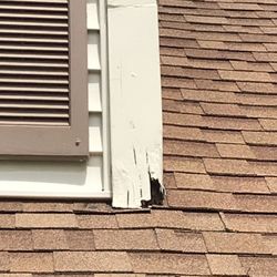Matthews Home Inspections - Decay above roofline at dormer corner