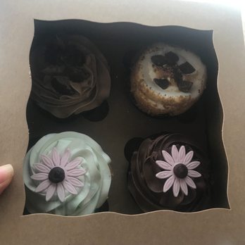The Cake Cottage - S'mores, chocolate peanut butter, vanilla on vanilla, and chocolate on chocolate.  (Counterclockwise from the top right corner) - Desserts Near Me - Murrieta, California