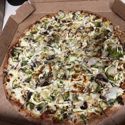 Veggie (LG) with addition of artichoke and ricotta on alfredo base
