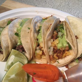 Taquerias Sinaloa - Lengua, al pastor, and adobada (left to right) - Mexican Near Me - Tacoma, Washington