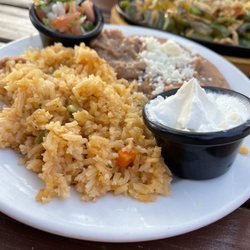 Castañedas Mexican Restaurant - Rice and beans on the side