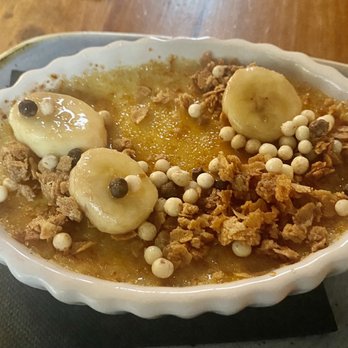 Salt Society - Brown Sugar crème brülee Caramelized banana compote, peanut butter crunch. - Sushi Bars Near Me - Scituate, Massachusetts
