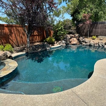 North Star Pools Plastering - NPT Stonescapes mini Midnight Blue with Volcano Blue tile. - Pool & Hot Tub Service Near Me - Sacramento, California