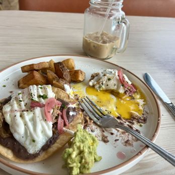 Butter My Brunch - Huevos rancheros and iced coffee - Breakfast & Brunch Near Me - Grapevine, Texas