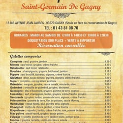 Crêperie Saint-Germain - La carte