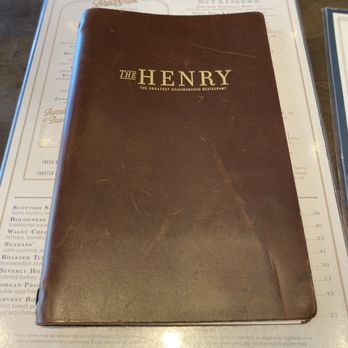 The Henry - Real leather menu covers, wow - New American Near Me - Los Angeles, California The Henry - Real leather menu covers, wow - New American Near Me - Los Angeles, California