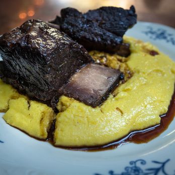 San Fermo - Short Ribs with saffron polenta...Wowzers, it was good! - Italian Near Me - Seattle, Washington San Fermo - Short Ribs with saffron polenta...Wowzers, it was good! - Italian Near Me - Seattle, Washington