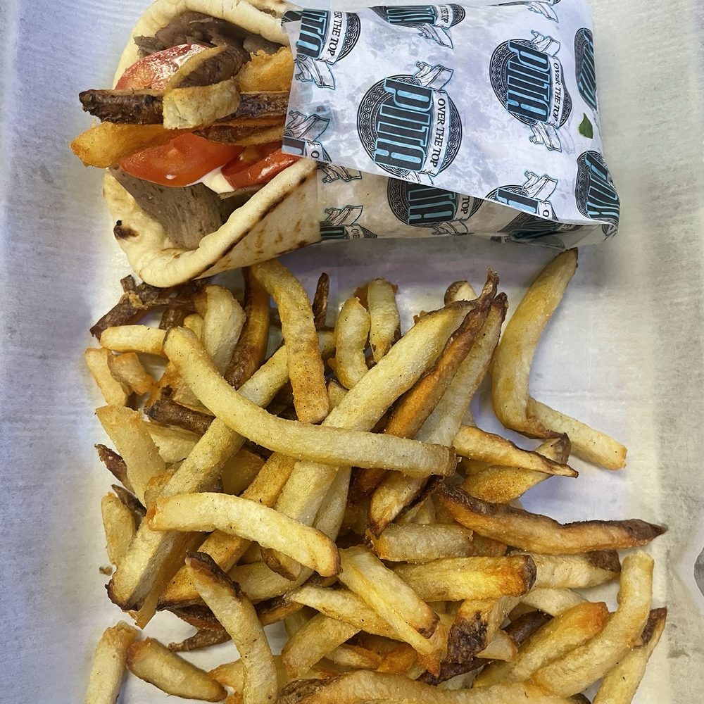 Over The Top Pita - Gyro with fries - Mediterranean Near Me - Clermont, Florida