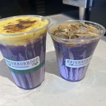 Neighborhood Cafe - Ube Brulee Latte, Ube Latte - Bubble Tea Near Me - Tukwila, Washington