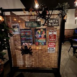 Tiki Garden Thai Street Food - Entrance room divider- love the message to be kind