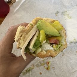 Turkey avocado cheese sandwich