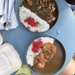 Chicken thigh curry and Chicken Katsu Curry Chicken thigh curry and Chicken Katsu Curry