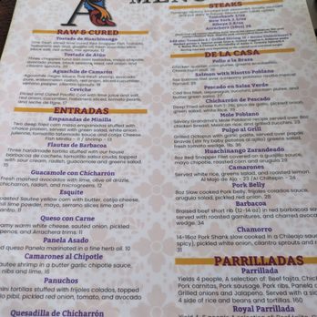 Asadas Grill - Menu page 1 - Mexican Near Me - Austin, Texas