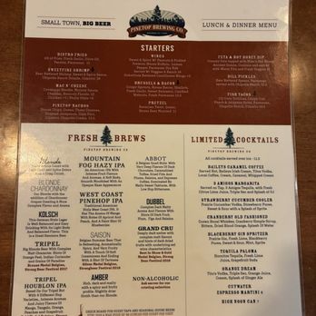 Pinetop Brewing Company - Front of menu - Breweries Near Me - Pinetop, Arizona Pinetop Brewing Company - Front of menu - Breweries Near Me - Pinetop, Arizona