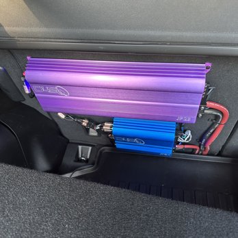 Precision Sound - 2 amplifiers mounted to rear back seat. Neat and tucked away. - Car Stereo Installation Near Me - Chino Hills, California Precision Sound - 2 amplifiers mounted to rear back seat. Neat and tucked away. - Car Stereo Installation Near Me - Chino Hills, California